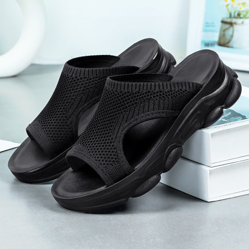 Femme Open-Toe Strikkesandaler med polstret sål Stilla