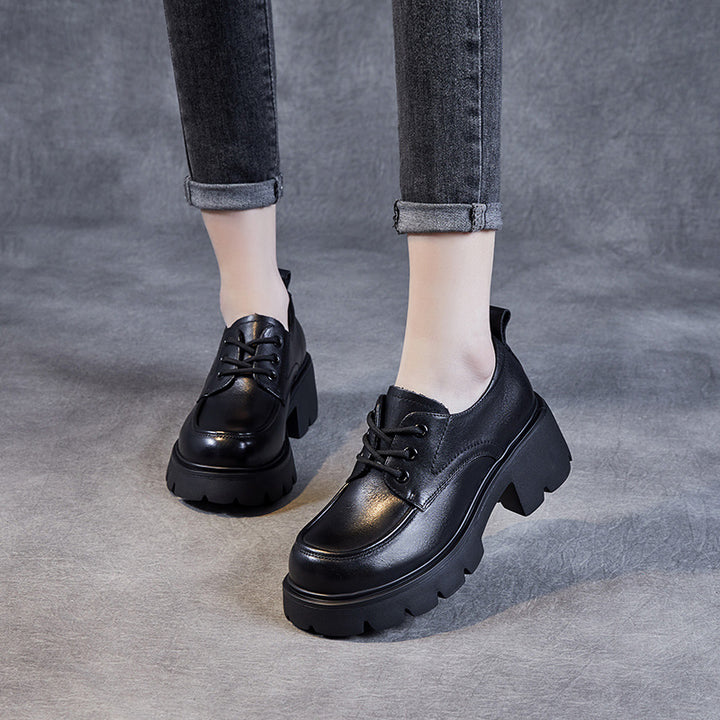 Dame Chunky Heel Snørebånd-Oxfords Stilla