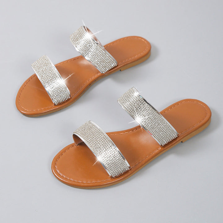 Dame modische Riemchen-sandaler med funklende dekor-sten Stilla