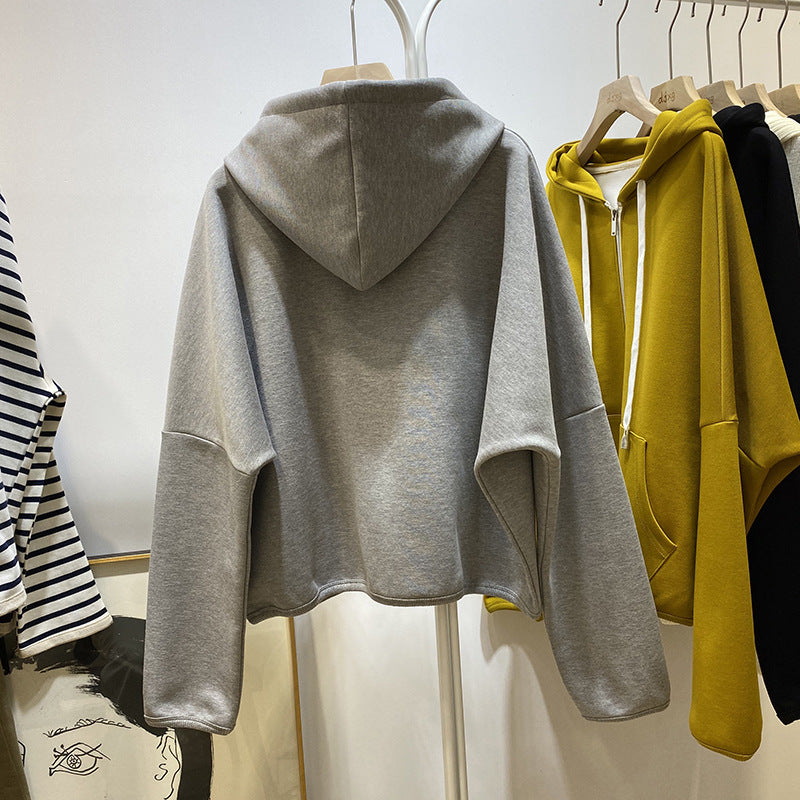 Femme Relaxed Fit Zip-Up Hoodie med overdimensionerede lommer Stilla