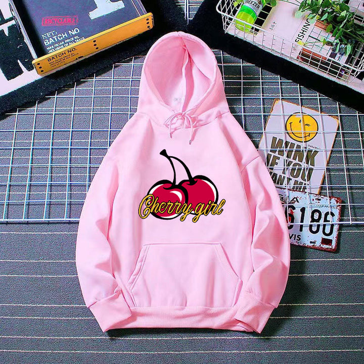 Kvinderne hoodie med munter kirsebærmotiv Skovae