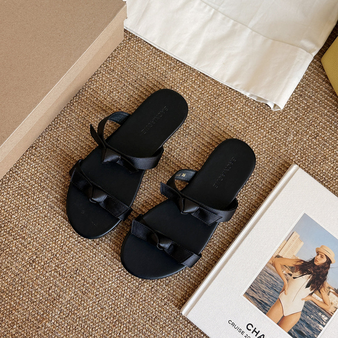 Femme Elegante Knotede Slide Sandaler Stilla