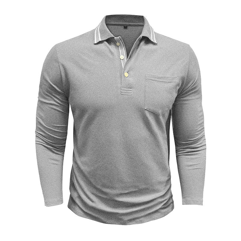 Herrer Langærmet Poloshirt med moderne design og kontrasterende accenter Stilla