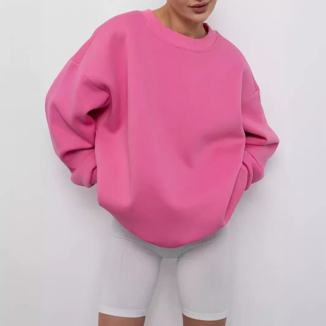 Stilla | Casual Rund Hals Løs Pullover Sweatshirt Top