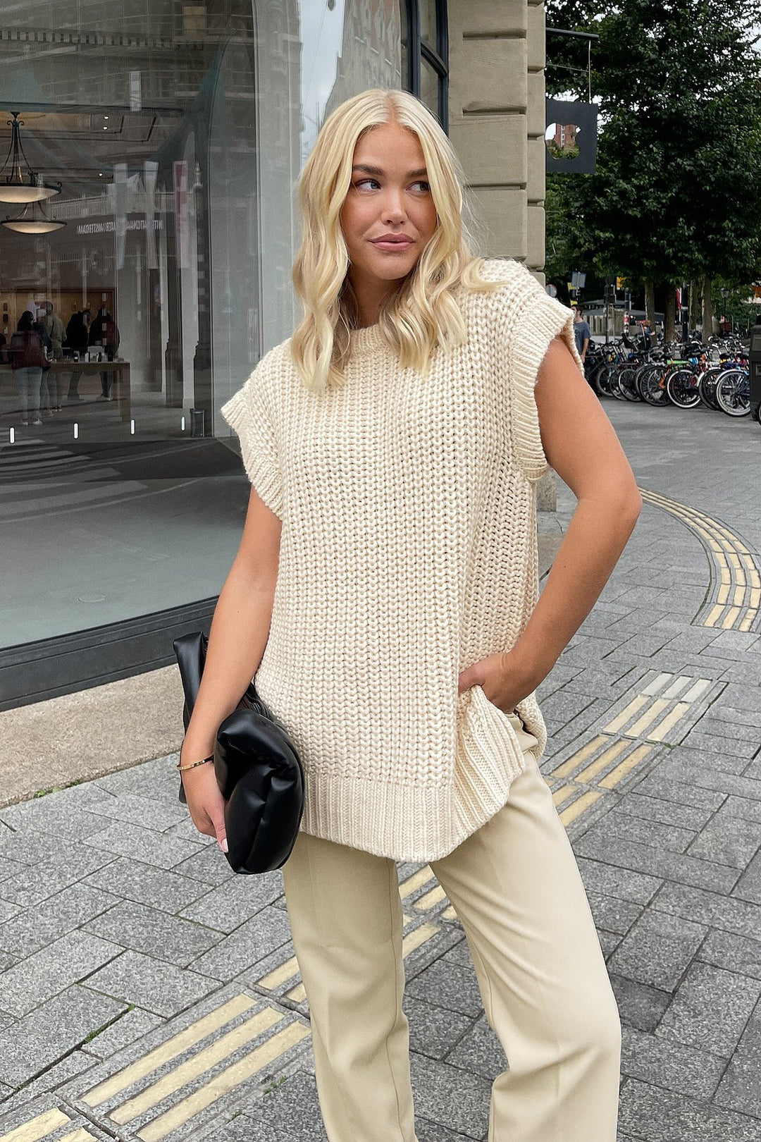 Dame Oversized Striktop med afslappet snit Skovae