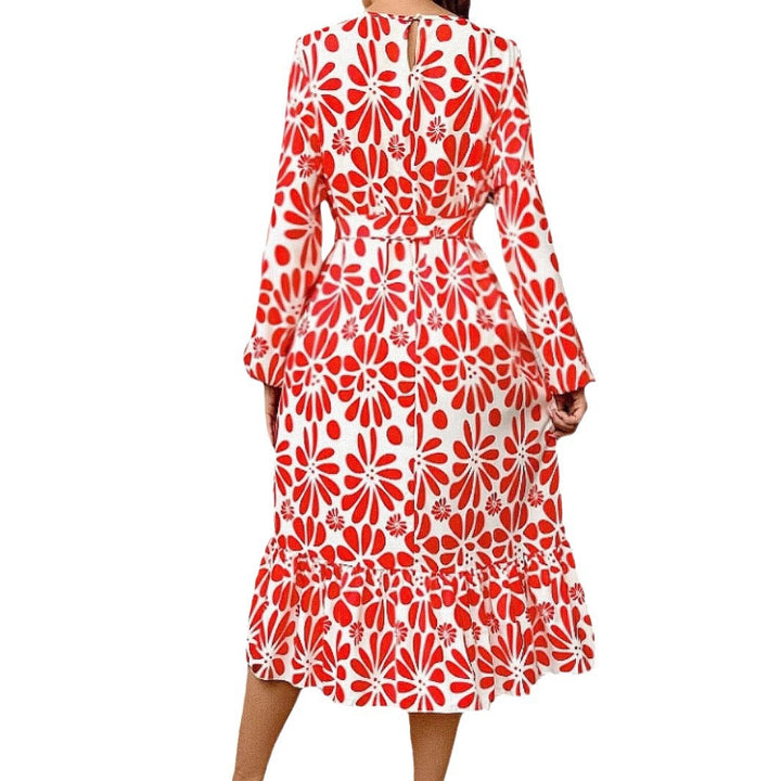 Dame Floral Print Ruffle Maxi Kjole Stilla