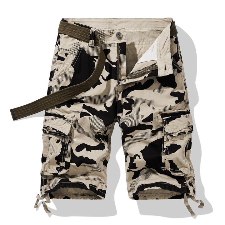 Herrer Camouflage Cargo-Shorts med funktionelle sidelommer og justerbar talje Stilla