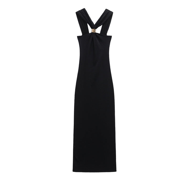 Femme Elegante Maxi Kjole med Unik Ryg Design Stilla