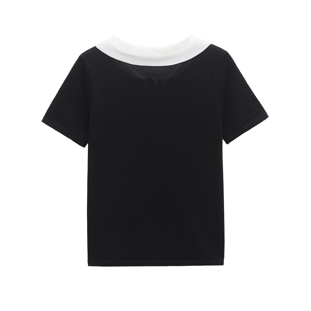Dame Classic Polo Shirt med kontrastkrave og lomme-detajle Stilla
