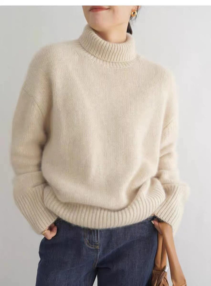 Dame hyggelig rullekrave sweater Stilla