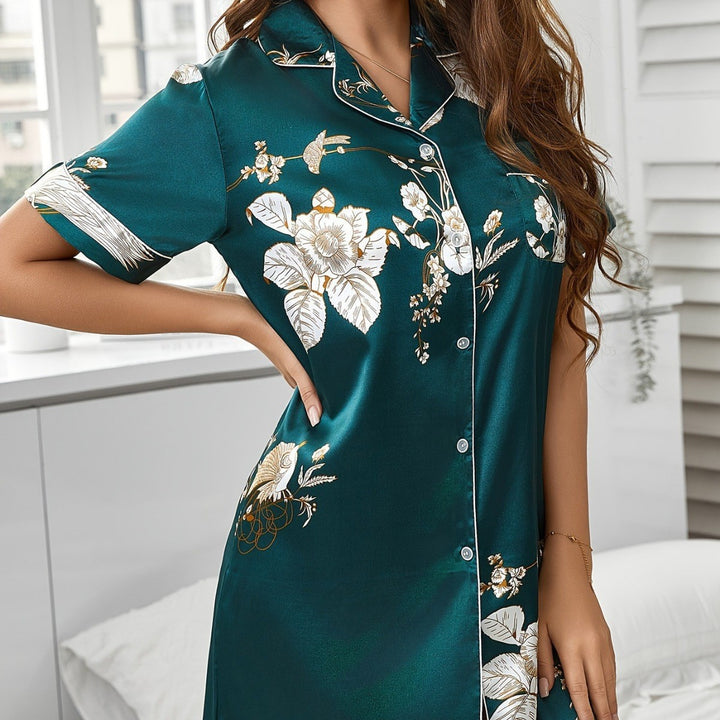 Femme Floral Silke Natshirt Stilla