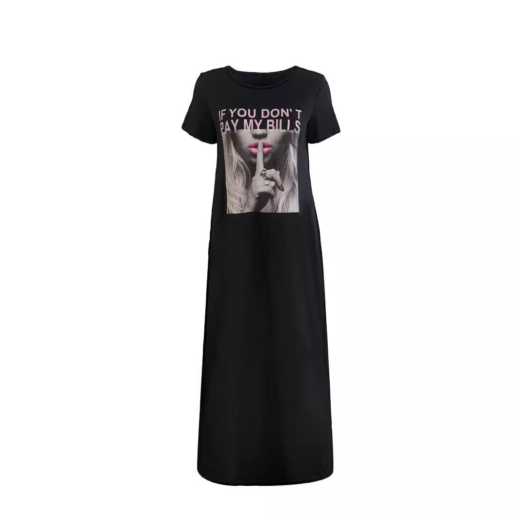 Damer Casual Maxikjole med Statement-Print Stilla