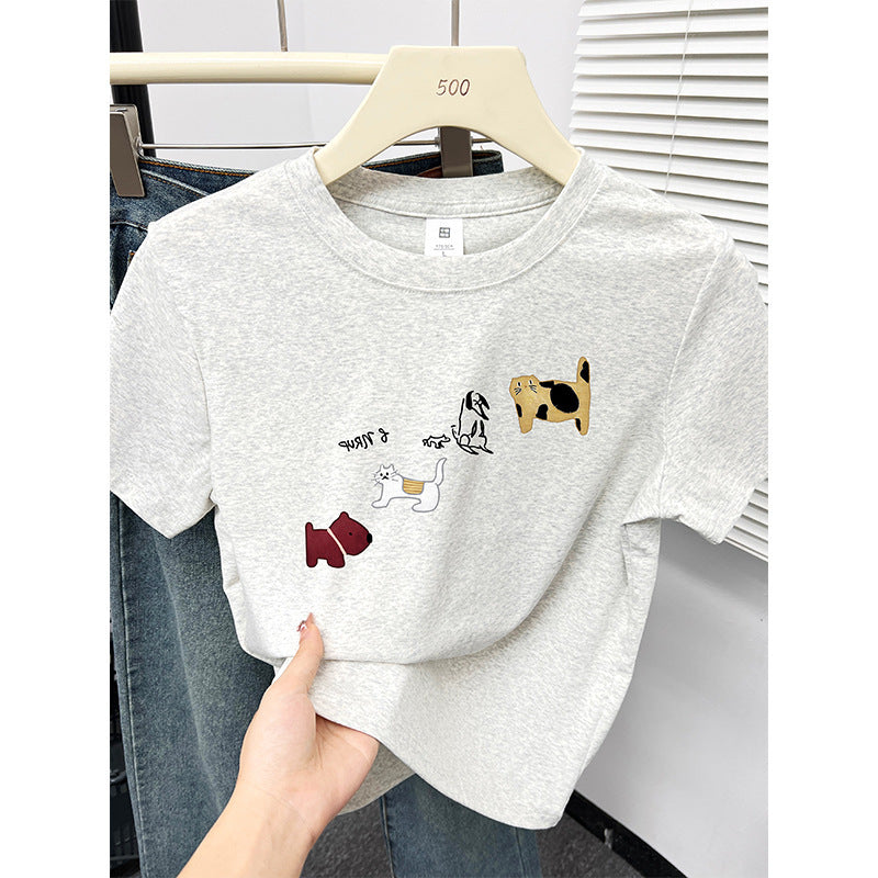 Femme Grafiktrykt Fritids T-shirt Stilla