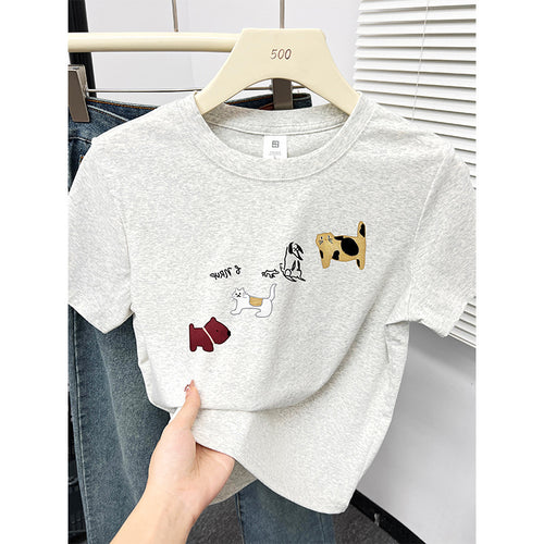 Femme Grafiktrykt Fritids T-shirt Stilla