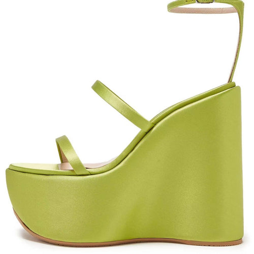 Dame High-Wedge Platform Sandaler med Ankelsløjfe Stilla