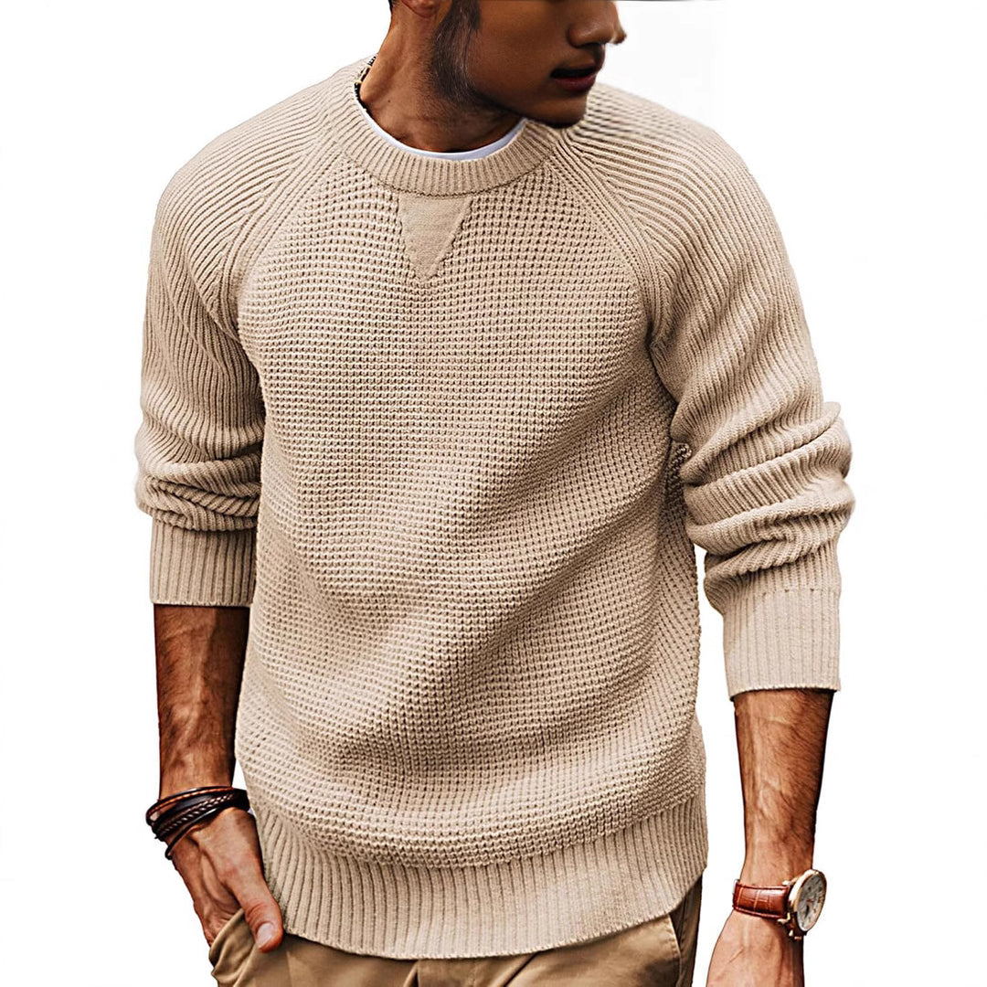 Herre strikkepullover med struktureret design Stilla