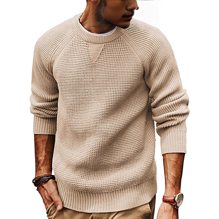 Herre strikkepullover med struktureret design Stilla