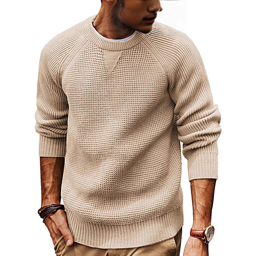 Herre strikkepullover med struktureret design Stilla