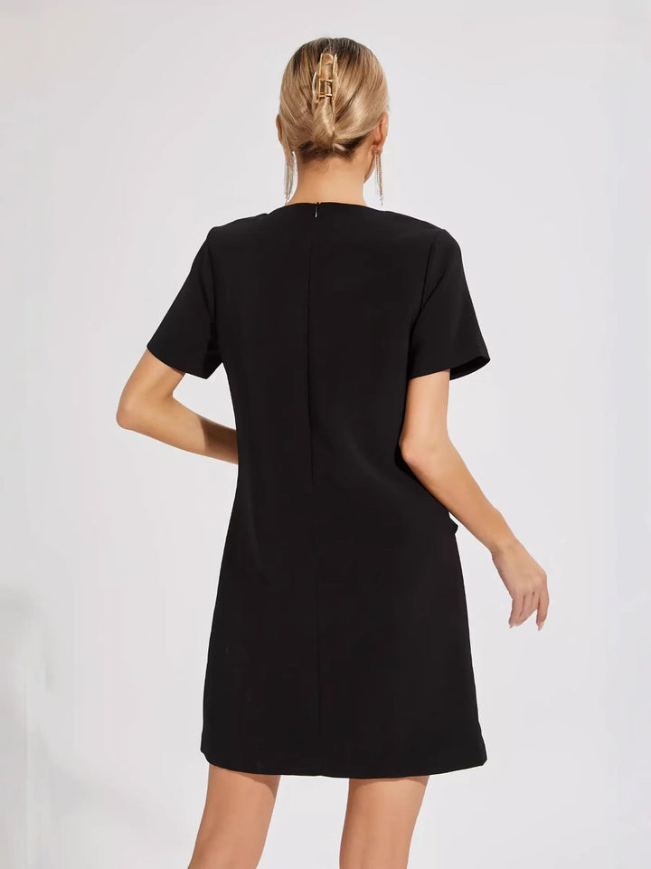 Dame Stylish kjole med dekorative flæser og lommer Stilla