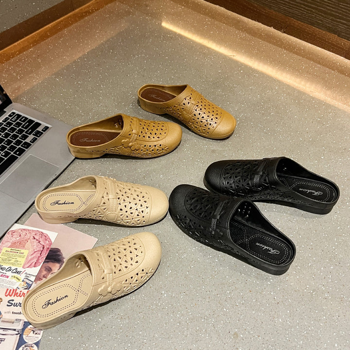 Dame Åndbare og skridsikre Clogs med blomster cut-out design Stilla