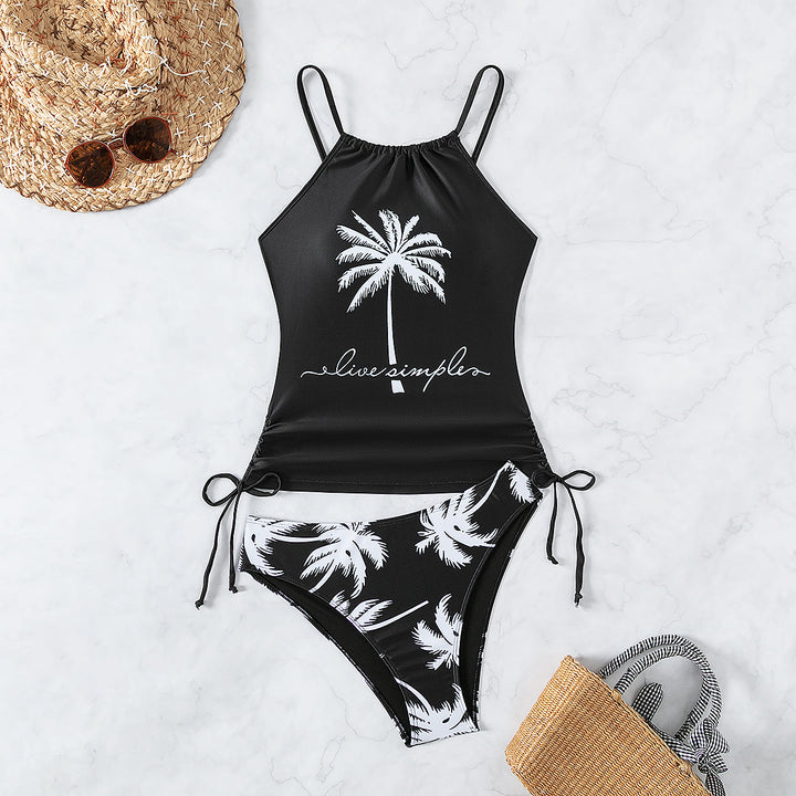 Dame Tankini-sæt med moderne design og stilfuld palmetryk Stilla
