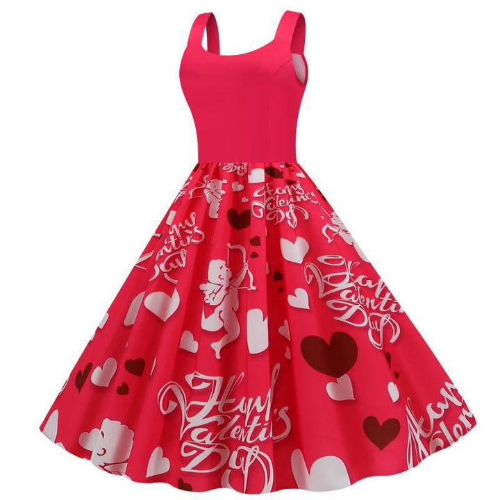 Ladies Swing Dress with Romantic Heart Designs Stilla