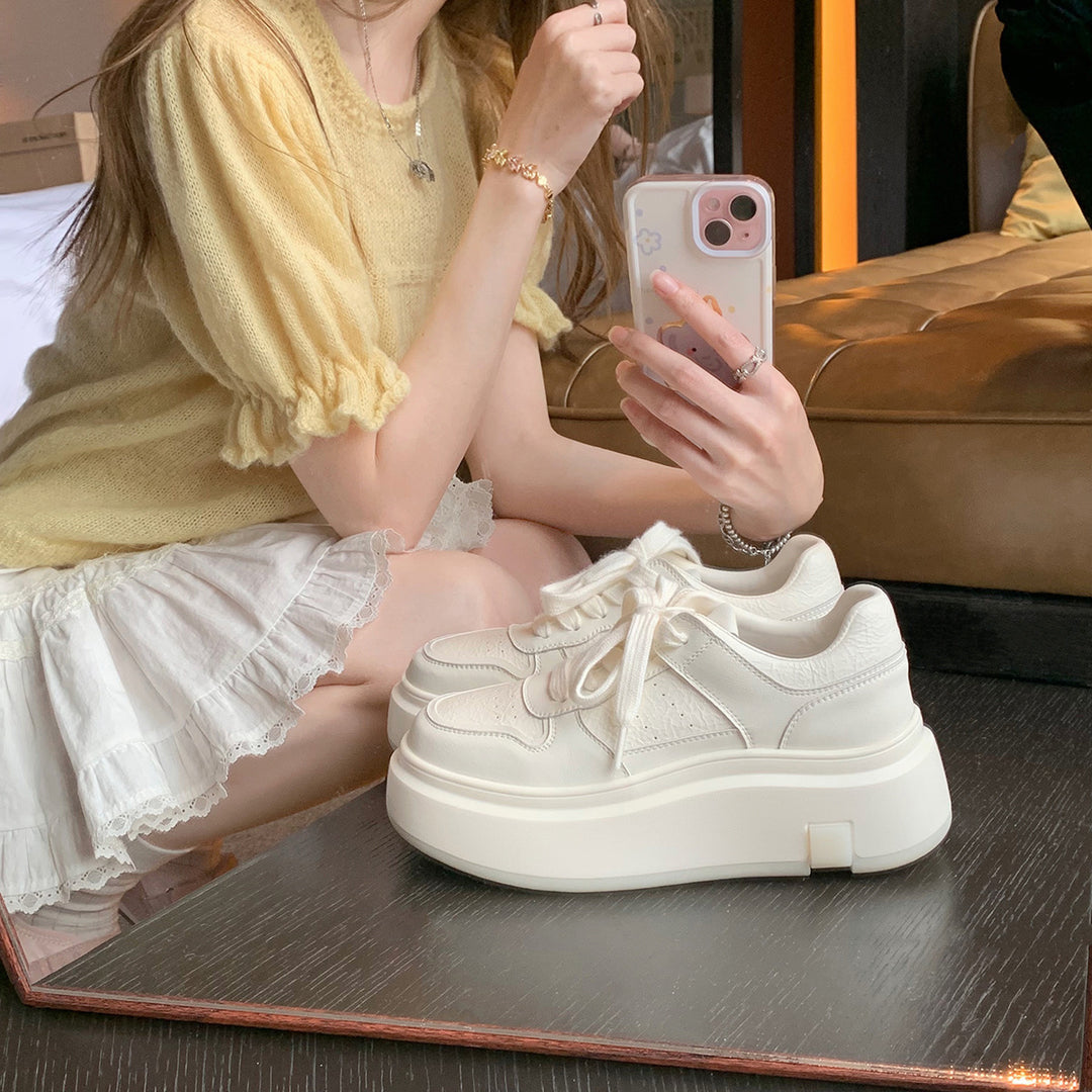 Femme Chunky Platform Snøre绑定 Sneakers Stilla