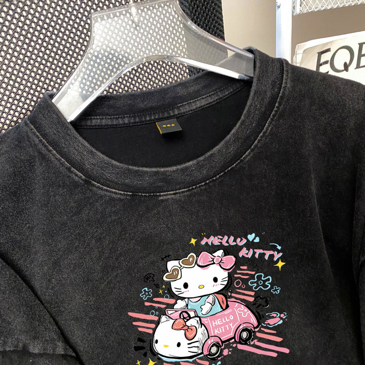 Dame Oversized T-shirt med Hello Kitty motiv Stilla