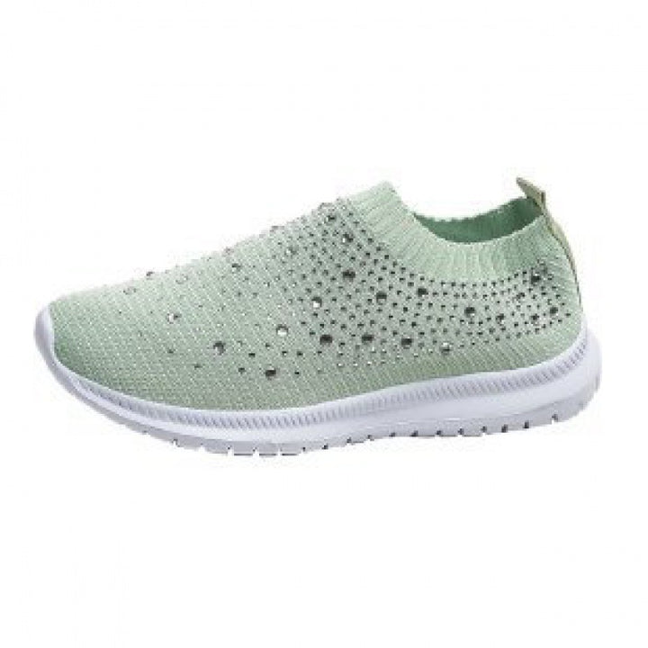 Dame Sneakers med glitrende accenter og elastisk strikket overmateriale Stilla