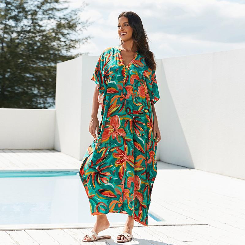 Dame Strandkjole med blomstret design og afslappet pasform Stilla