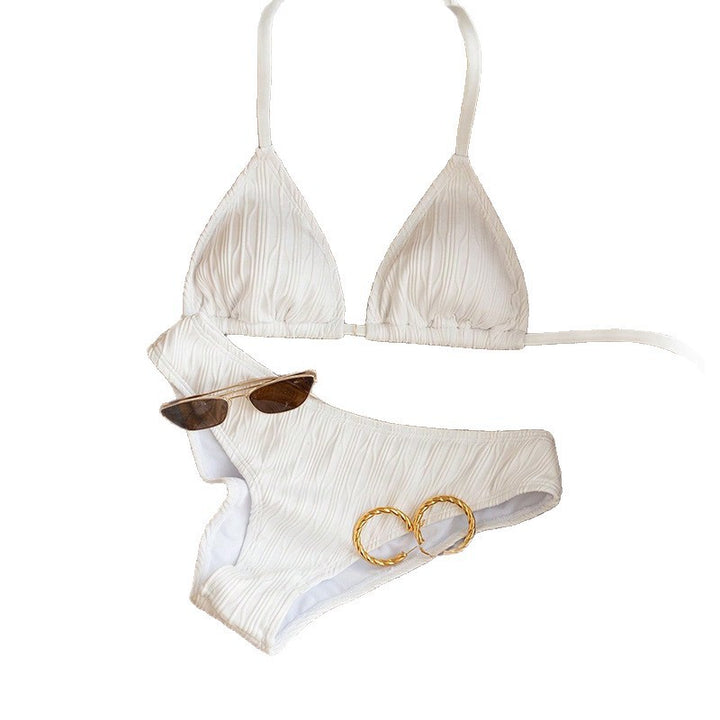 Dame Triangel-Bikini med fint ribbet design Skovae