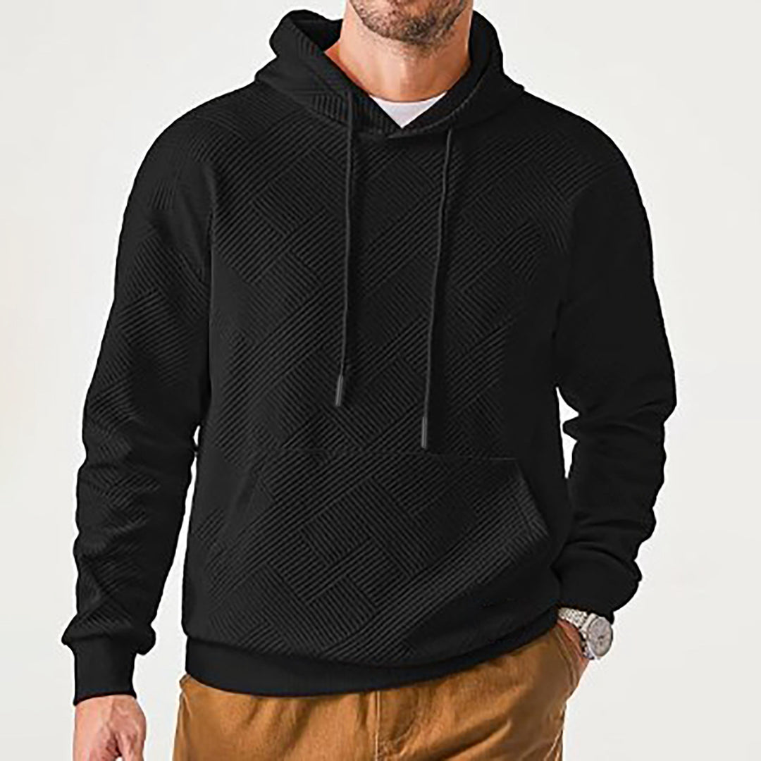 Herre hoodie med struktureret design og praktisk kængurulomme Stilla