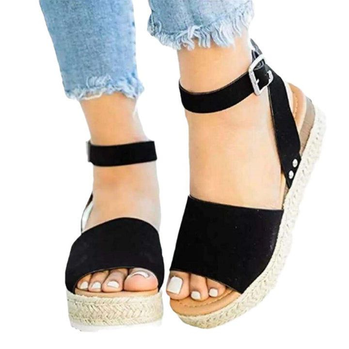 Dame espadriller med elegant hælbinding og kileformet sål Stilla