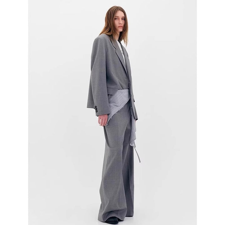 Dame stilfuld oversized blazer med subtilt ternet mønster Stilla
