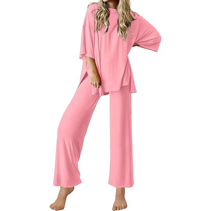 Dame Behagelig Pyjamas med Vid Skæring og Kort Ærme Stilla