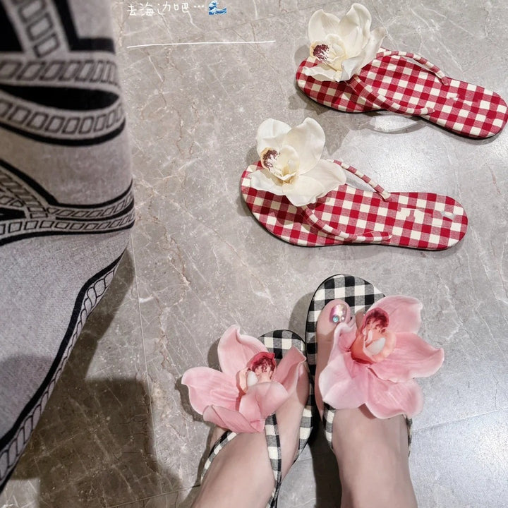 Dame blomstret dekorerede slides sandaler Stilla