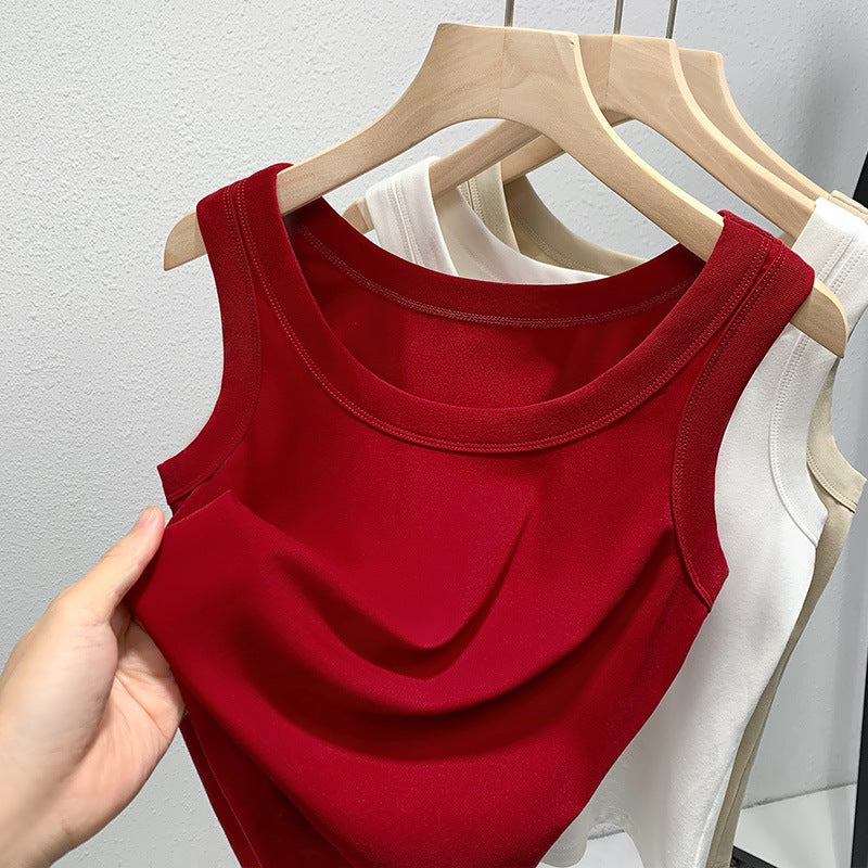 Dame tanktop uden ærmer med raffineret draperingseffekt Stilla