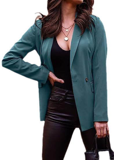 Dame Elegant Blazer med afslappet snit og smalle revers Stilla