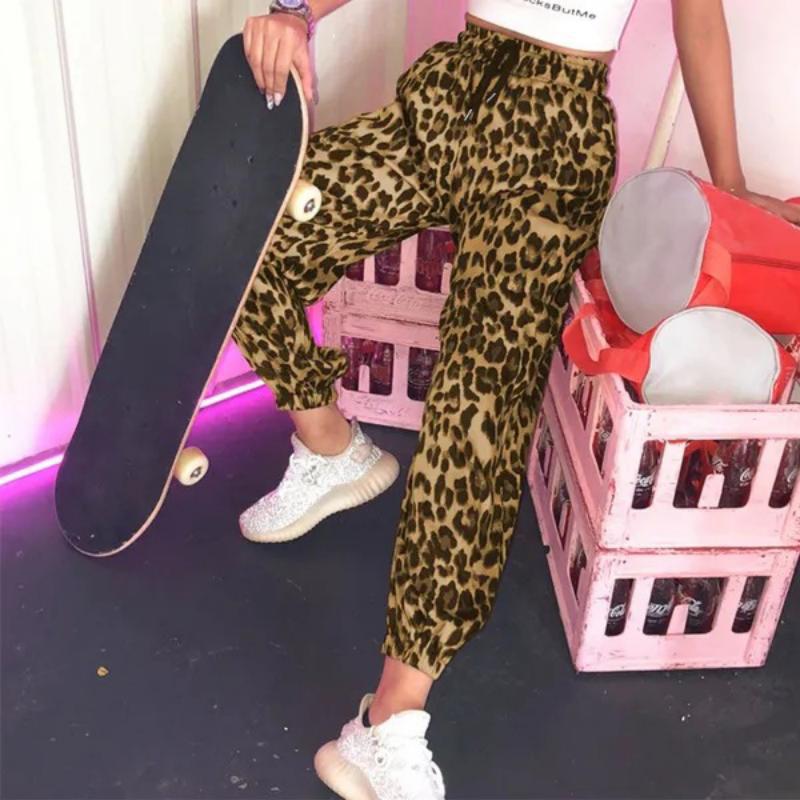 Dame Sporty joggingbukser med dyremotiv og elastisk liv Stilla