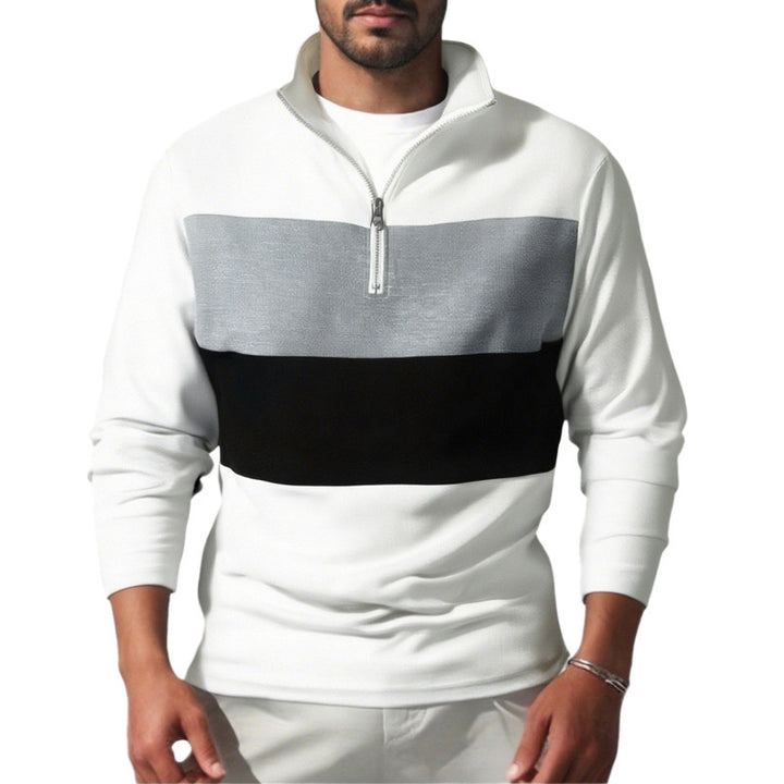 Herre sportiv pullover med høj krave og lynlås Stilla