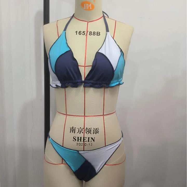 Dame triangel bikini sæt med geometrisk design Skovae