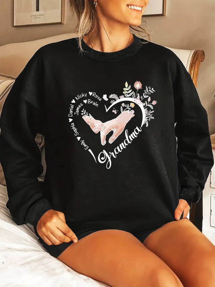 Kvinder's afslappet sweater med blomstermotiver Stilla