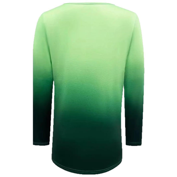 Dame Langærmet T-shirt med V-hals og farvegradient Stilla