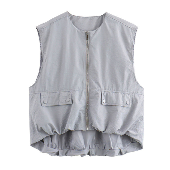 Dame utility vest med sidelommer og elastisk talje Stilla