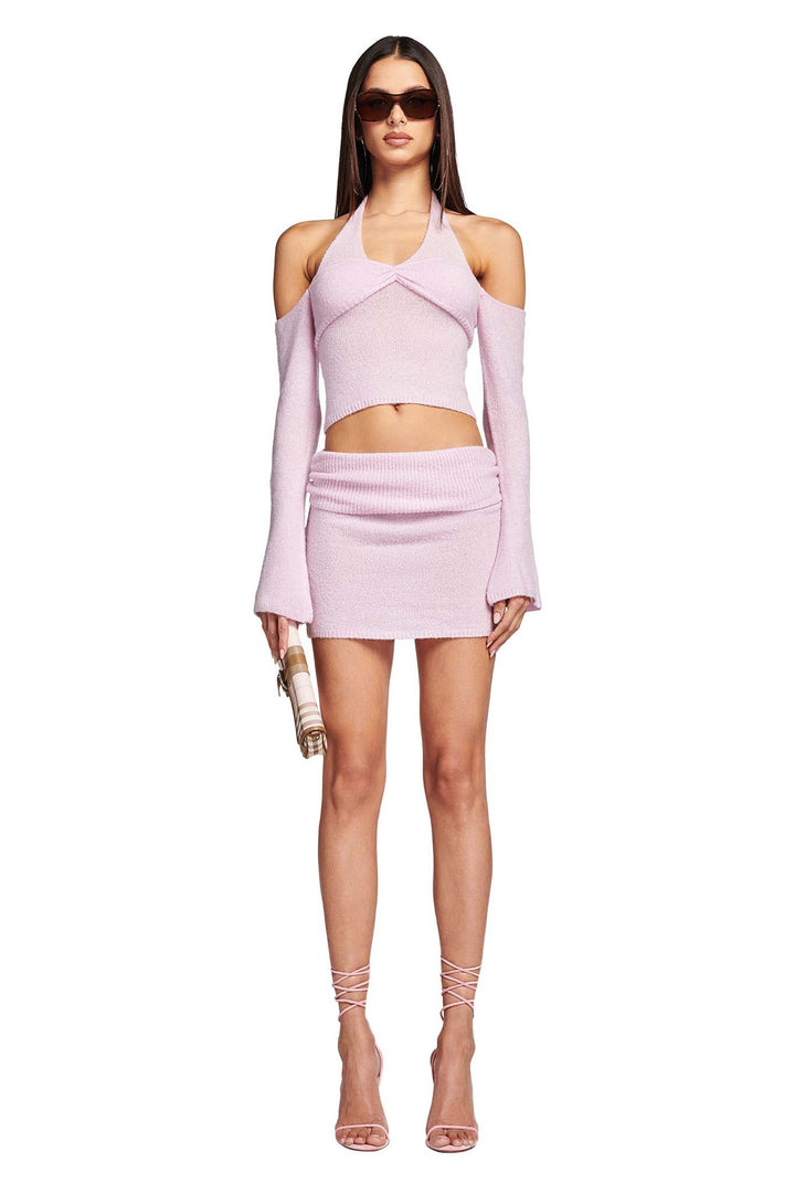 Dame hæklede crop-top og miniskørt sæt med elegant design Skovae