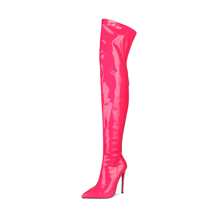 Femme Hochglans Over-the-Knee Stiletto Støvler Stilla