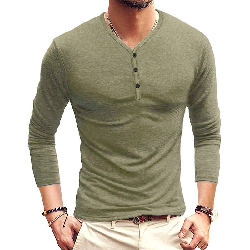 Herrer Langærmet Henley Shirt med moderne knapdetaljer Stilla