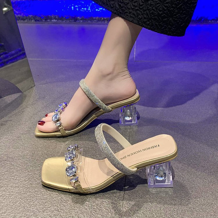 Dame højhælede sandaler med elegante strassdetaljer Stilla