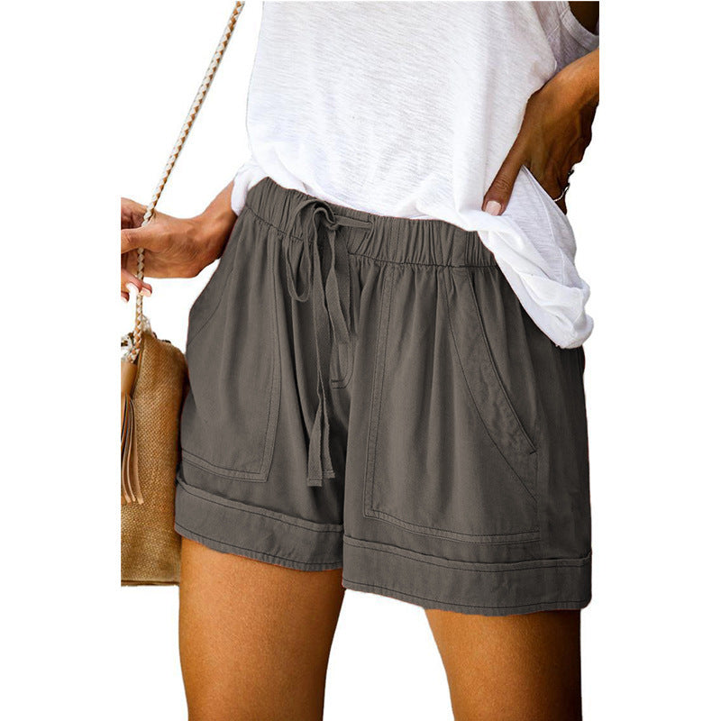 Dame Behagelige Sommer-shorts med elastisk talje og praktiske lommer Skovae
