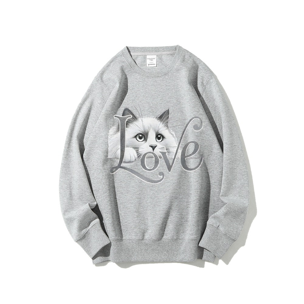 Kvinders sweatshirts med legende katte design og afslappet pasform Stilla